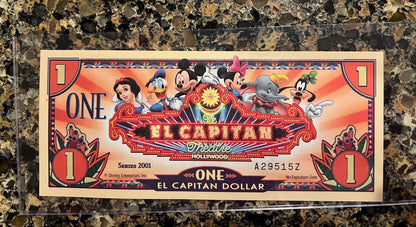 DISNEY Dollars - Huge Variety Available - Ten Dollars - Five - One - Being Sold as Individual Bills