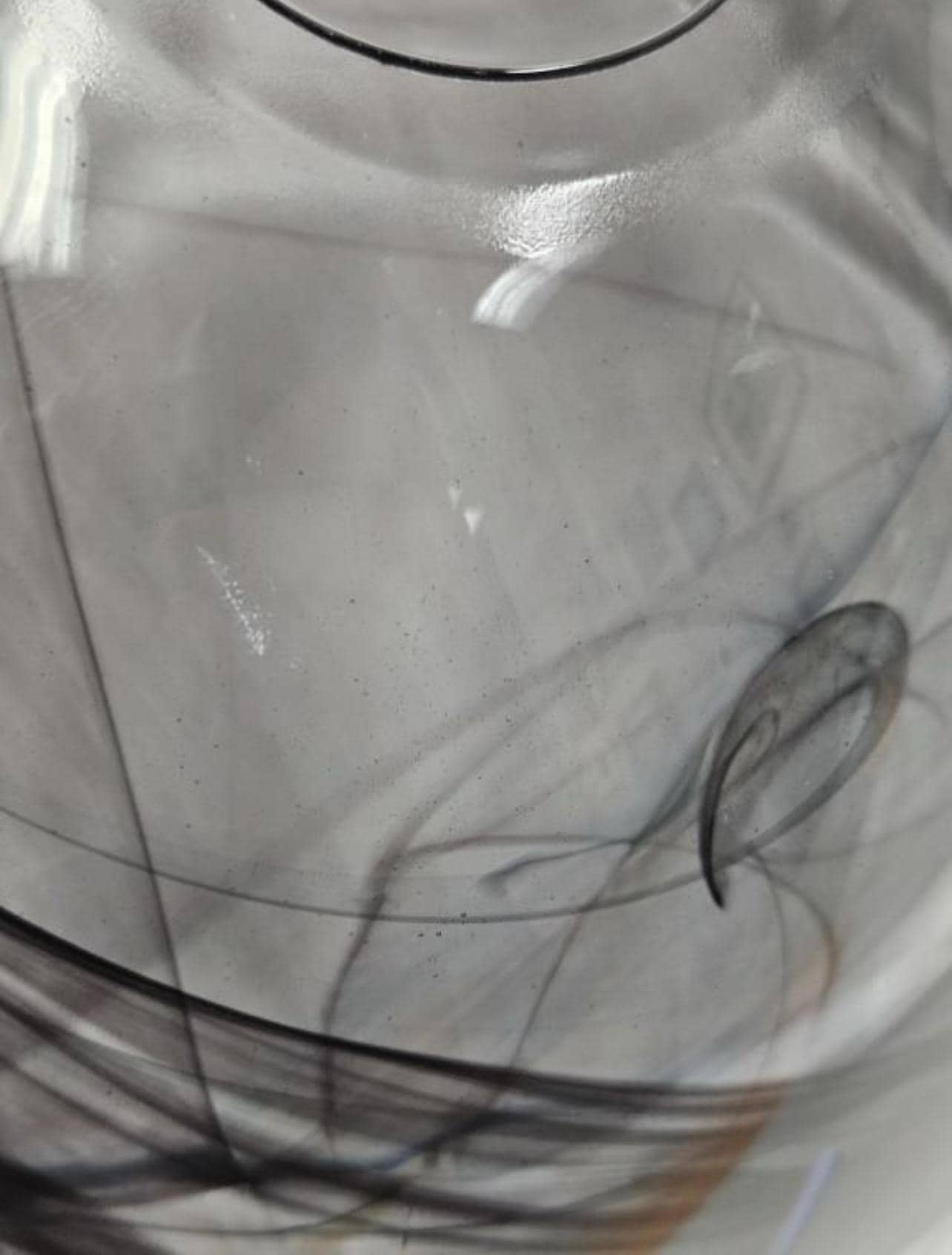 Swedish Art Glass Bowl, Kosta Boda Violet Blue Swirls (9 Inch)