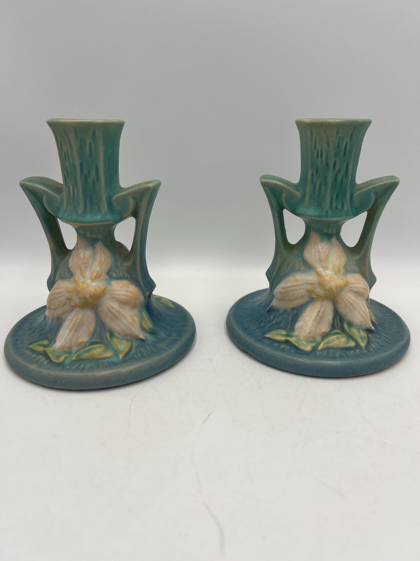 Roseville Blue Candlestick Holders Your Choice