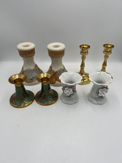 Ceramic Candlestick Holder Signed Art Pottery