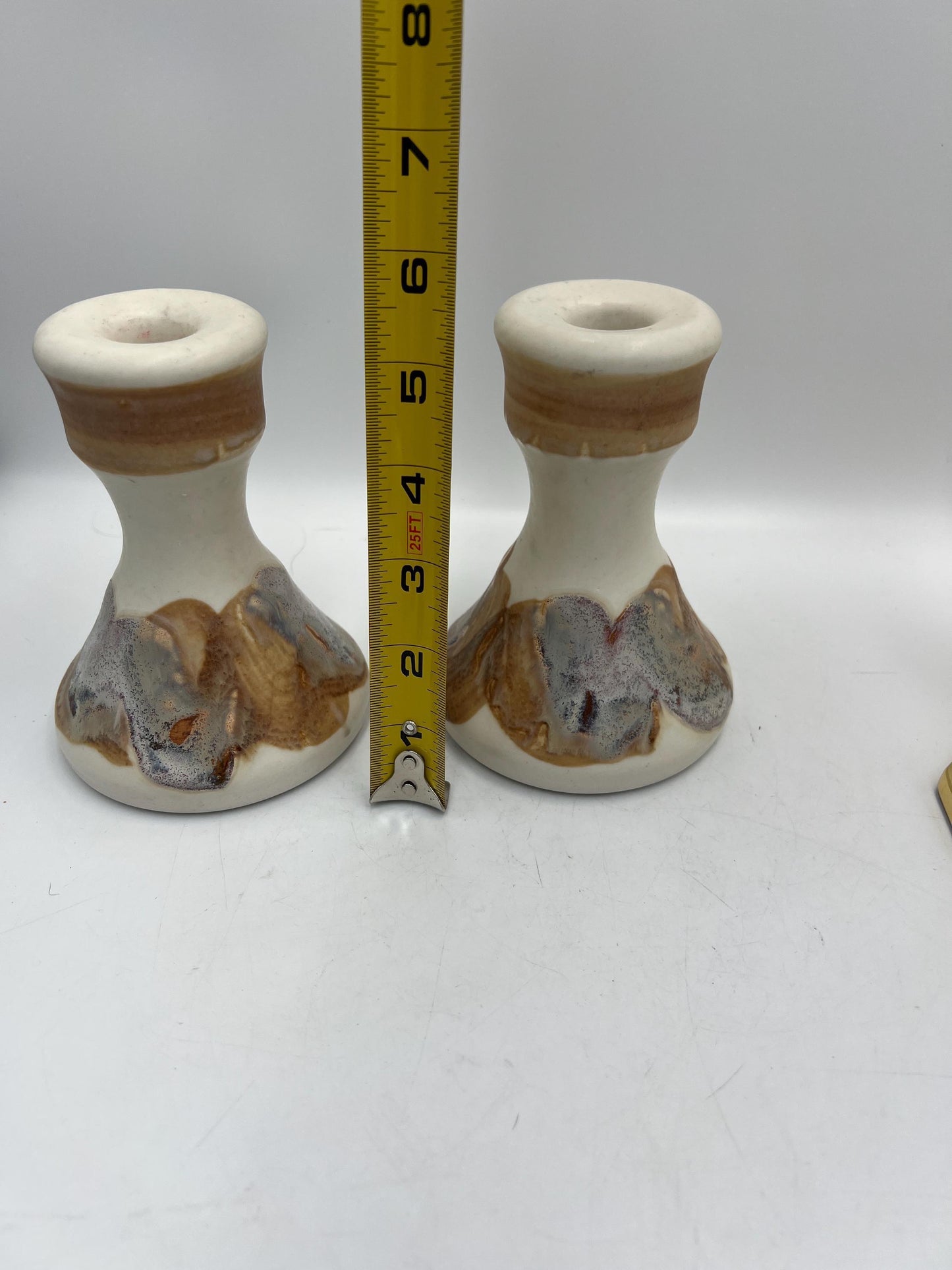 Ceramic Candlestick Holder Signed Art Pottery