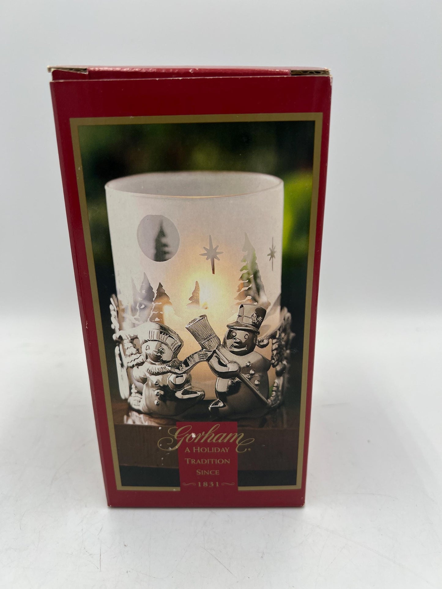 Christmas Decorations: Snowmen Votive Holder or Snowman Table Piece NEW IN BOX