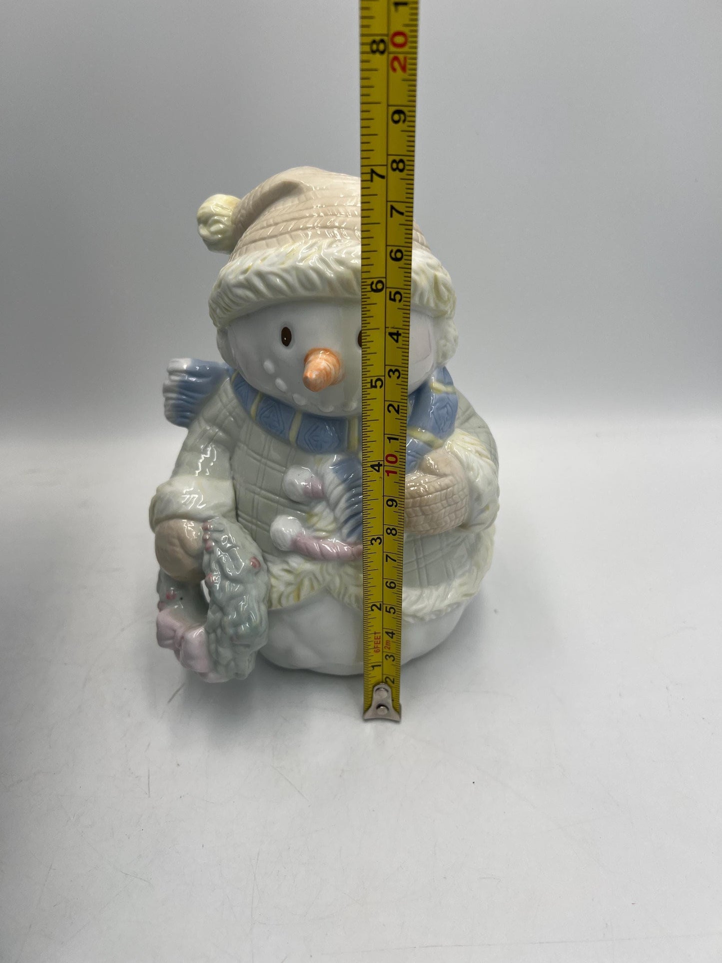 Christmas Decorations: Snowmen Votive Holder or Snowman Table Piece NEW IN BOX