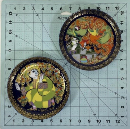Aladdin Collector Plate - Blue Gold Porcelain by Bjorn Wiinblad