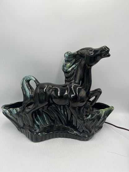 Vintage Horse Lamp - Mid Century Modern Ceramic Table Light