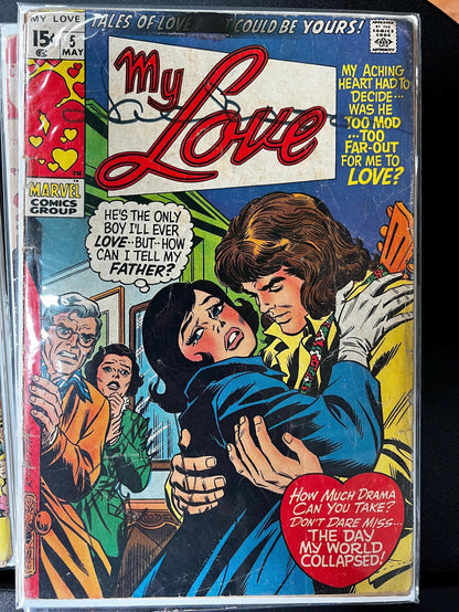 Vintage DC & Marvel Romance Comics Lot | My Love, Girls' Love, Heart Throbs, Secret Hearts | 1960-1970s Silver Bronze Age