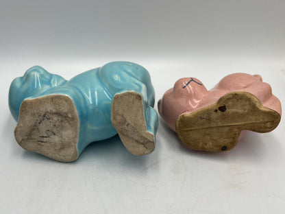 Vintage Cat Planters and Mini Bottles (Blue, Pink, Yellow, 3-4in)