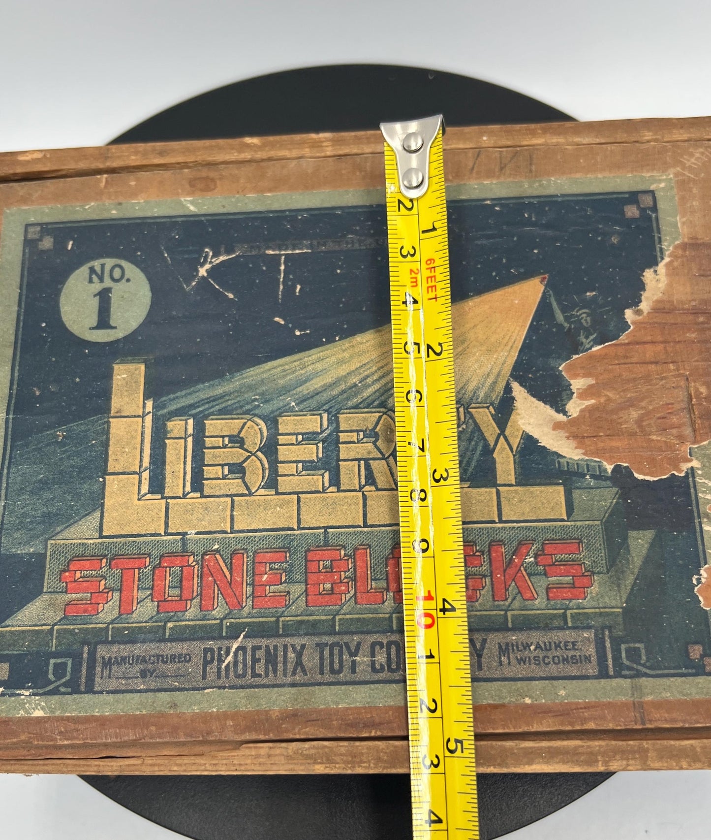 Vintage 1940s Liberty Stone Blocks Set 1 by the Phoenix Toy Co. in Milwaukee, Wisconsin