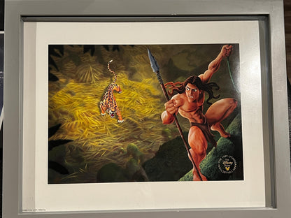 Tarzan Jungle Battle Print: Disney Store Exclusive (1999 Lithograph)