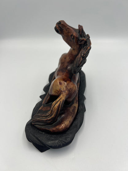Chinese Export Carved Soapstone Horse Sculpture