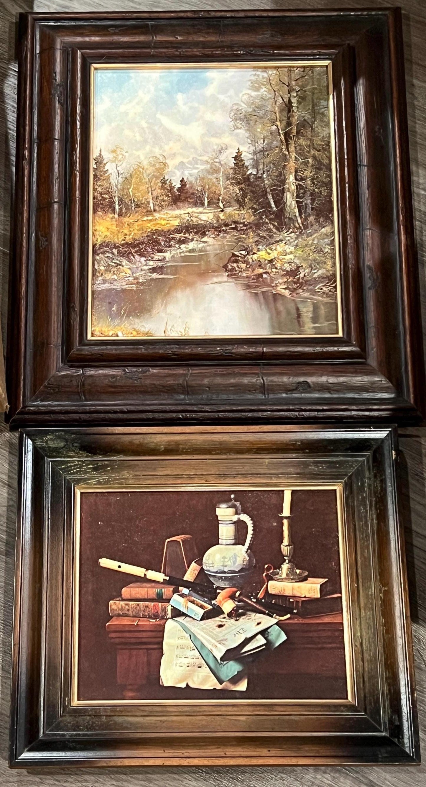 Framed Paintings from Turner Accessories  - 'Emblems of Peace' still life and 'Sylvan Solitude' landscape