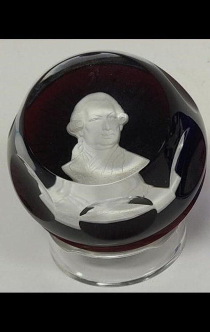 Franklin Mint Bicentennial Cameos in Crystal, John Paul Jones & Admiral de Grasse