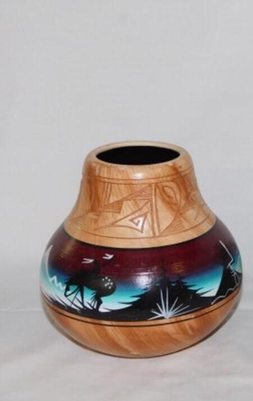 Navajo Pottery Vase and Small Dreamcatcher Pot, Signed P. Blackhorse, Sold Individually
