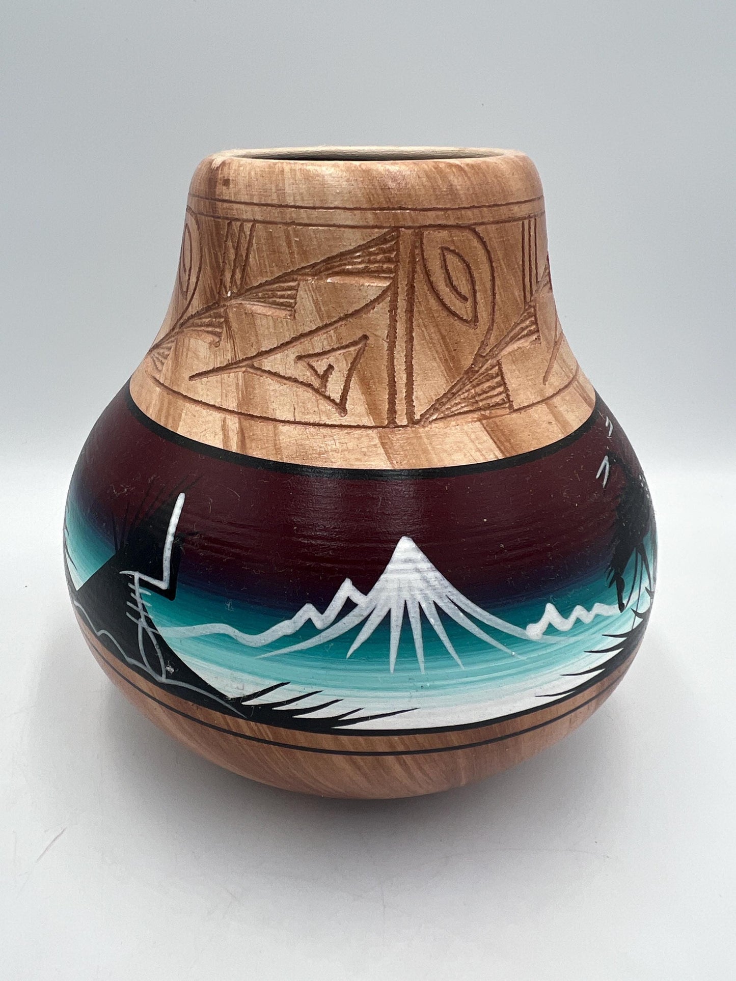 Navajo Pottery Vase and Small Dreamcatcher Pot, Signed P. Blackhorse, Sold Individually