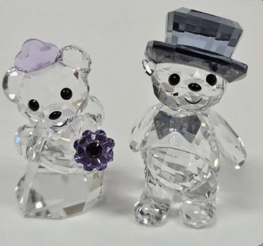 Swarovski Crystal Kris Bear You & I Figurines, No Box