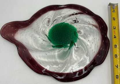 Art Glass Dish: Vintage Murano Style - Handblown