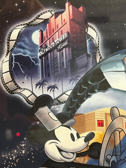 Hollywood Studios Art Print: Sorcerer Mickey & Classic Park Icons (Framed 12x15")