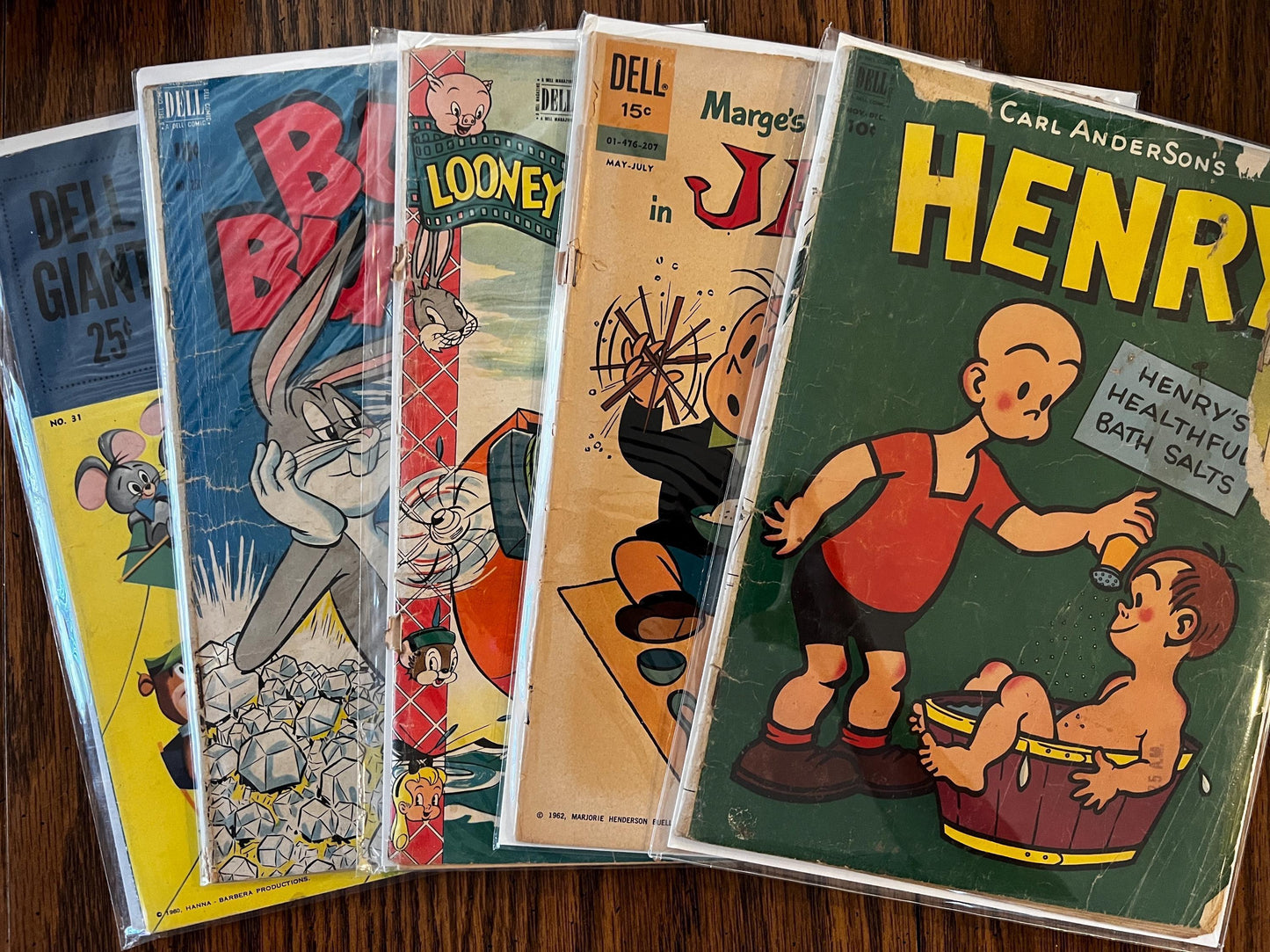Vintage Dell Comic Book Lot: Looney Tunes, Bugs Bunny, 1950s-60s