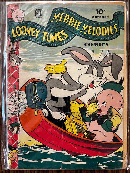 Vintage Dell Comic Book Lot: Looney Tunes, Bugs Bunny, 1950s-60s