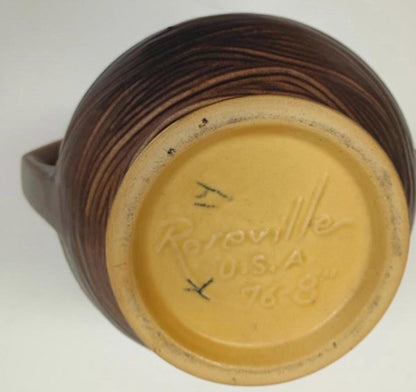 Roseville Pottery Brown Water Lily Vase 76-8"