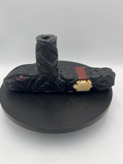 Wood Carved Folk-Inspired Candle Holder by Dan Conley