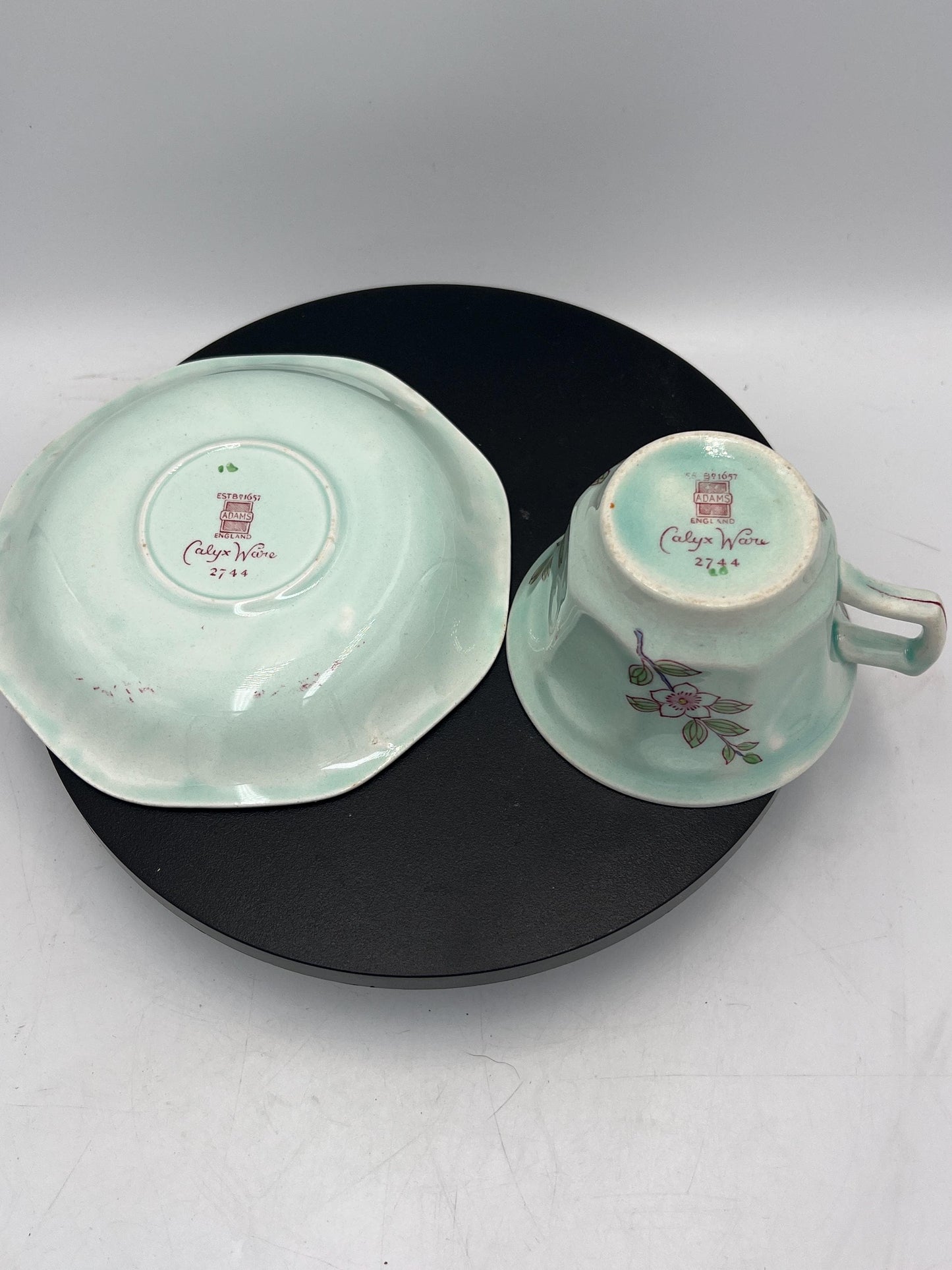 Vintage Adams Calyx Ware Singapore Bird Cup and Saucer – English Ironstone Set