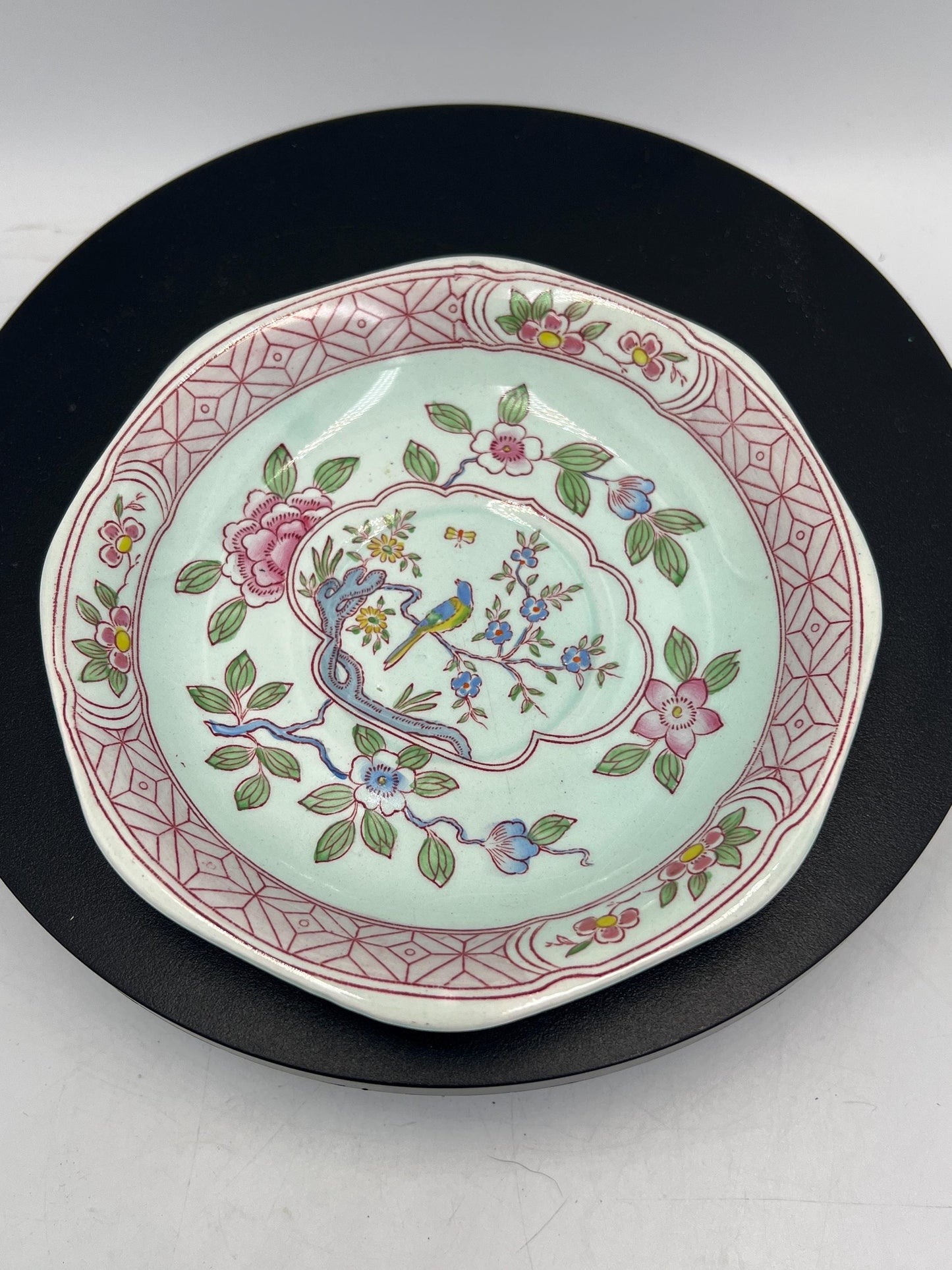 Vintage Adams Calyx Ware Singapore Bird Cup and Saucer – English Ironstone Set