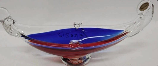 Authentic Venezia Murano Art Glass Gondola 11.5" Bowl