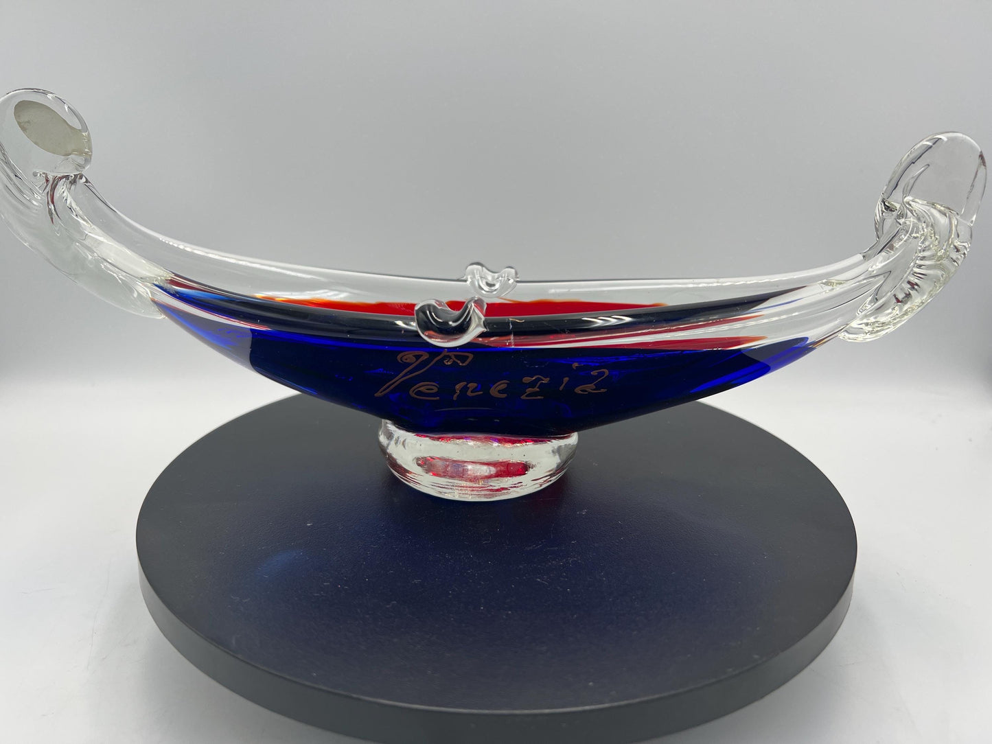 Authentic Venezia Murano Art Glass Gondola 11.5" Bowl