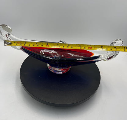 Authentic Venezia Murano Art Glass Gondola 11.5" Bowl