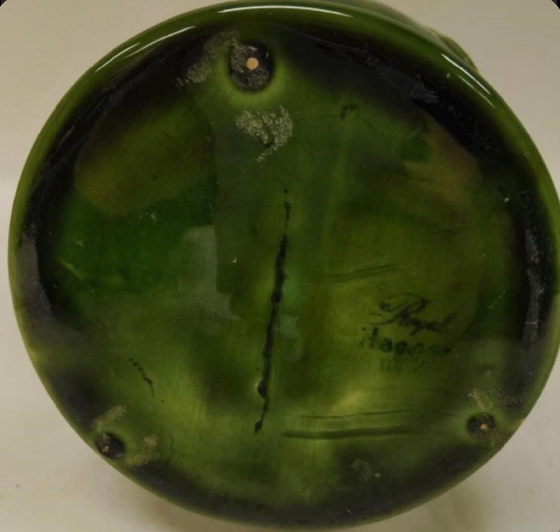 Vintage Royal Haeger Vase: Green and Yellow Bulb Drip Vase - Mid Century Modern Style