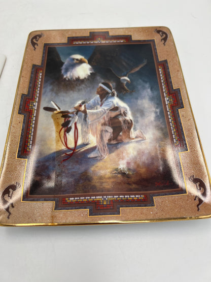 Western Heritage Museum Native American Pair of Plates by Franklin Mint