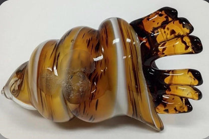 Murano Art Glass Hand Blown Conch Shell Sculpture