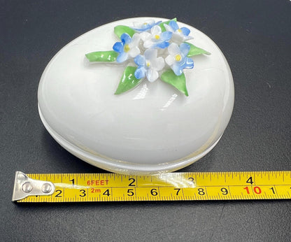 Vtg Golden Crown E&R England Fine Bone China Handpainted Egg Shaped Trinket Box