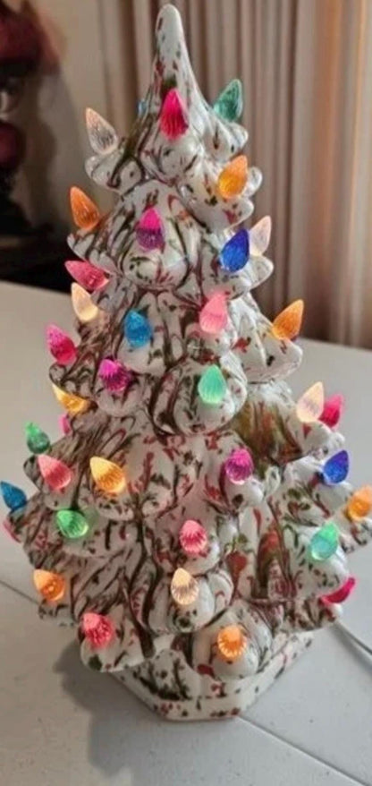 Vintage Christmas Tree - Holiday Figurine - Lights Up