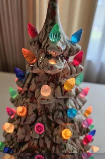 Vintage Christmas Tree - Holiday Figurine - Lights Up