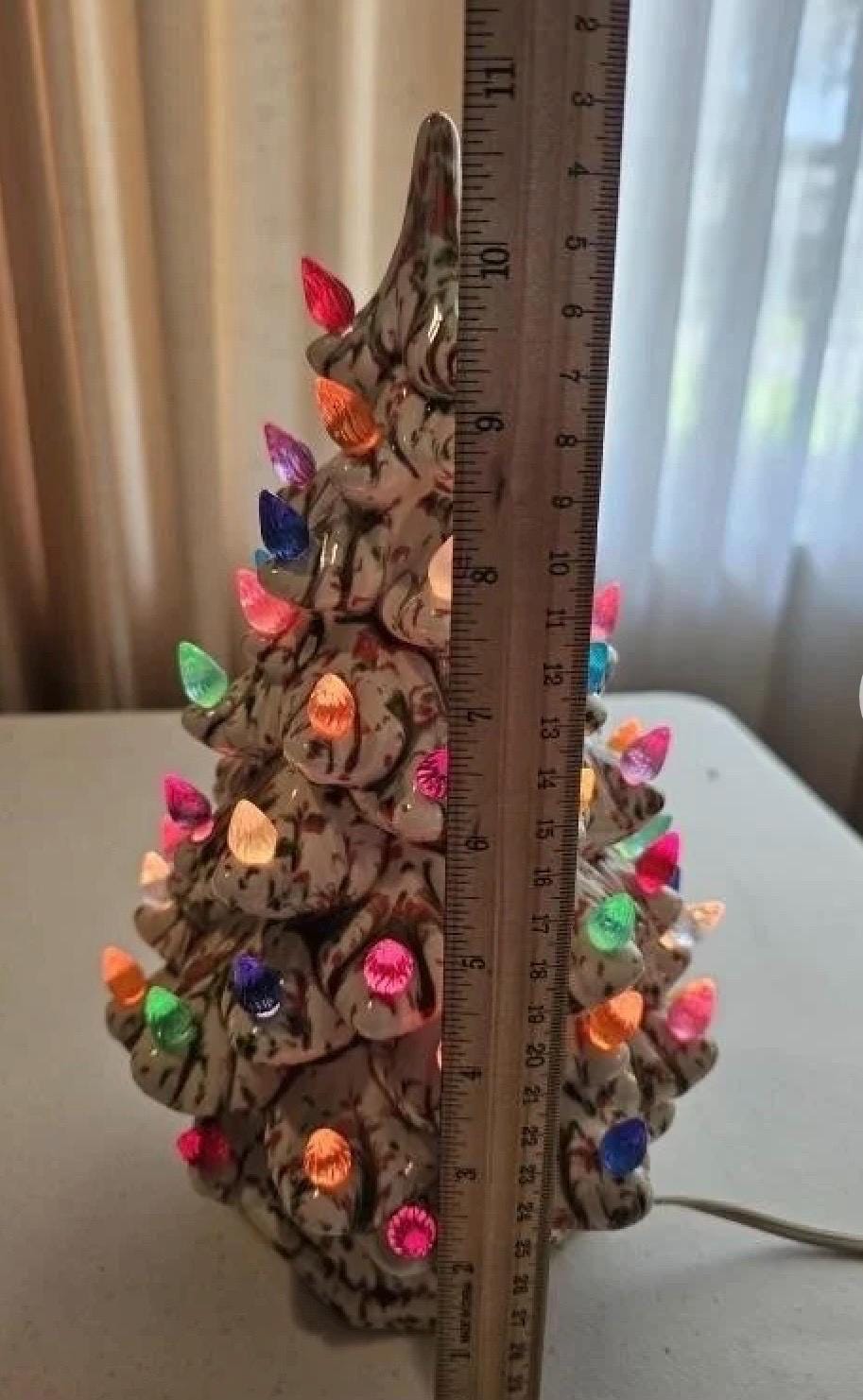 Vintage Christmas Tree - Holiday Figurine - Lights Up