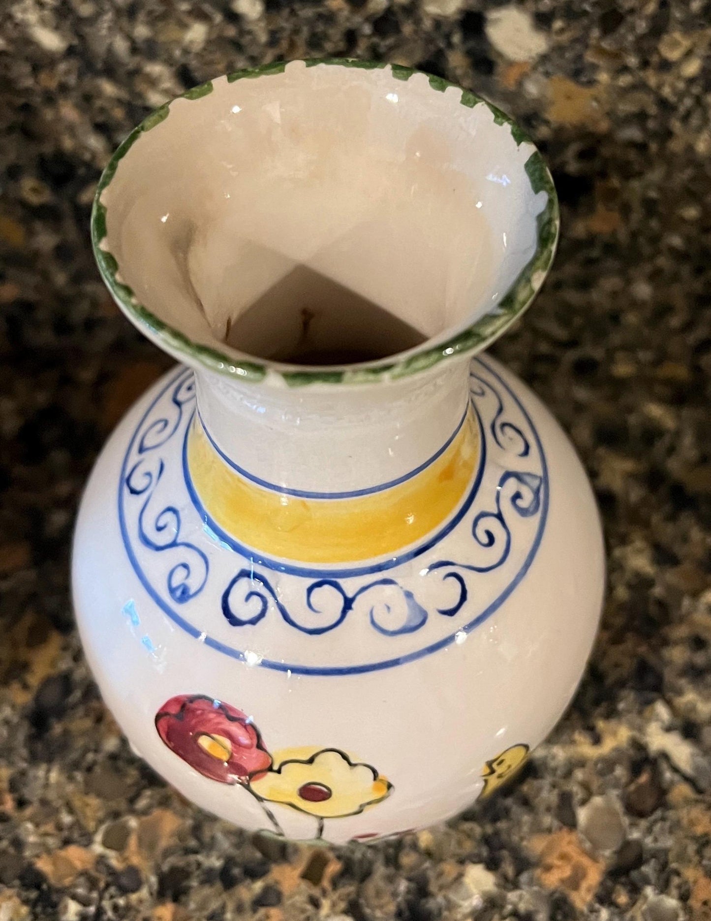 VTG Easter Spring Chicken Vase Ceramic Hand Painted