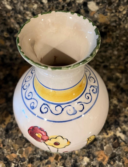 VTG Easter Spring Chicken Vase Ceramic Hand Painted