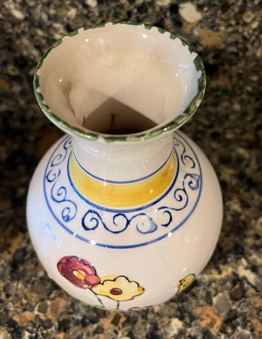 VTG Easter Spring Chicken Vase Ceramic Hand Painted
