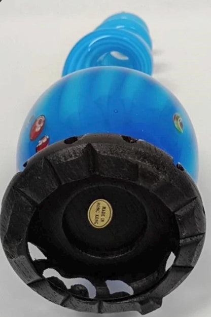 Murano Art Glass Blue Swirl Corkscrew Sculpture