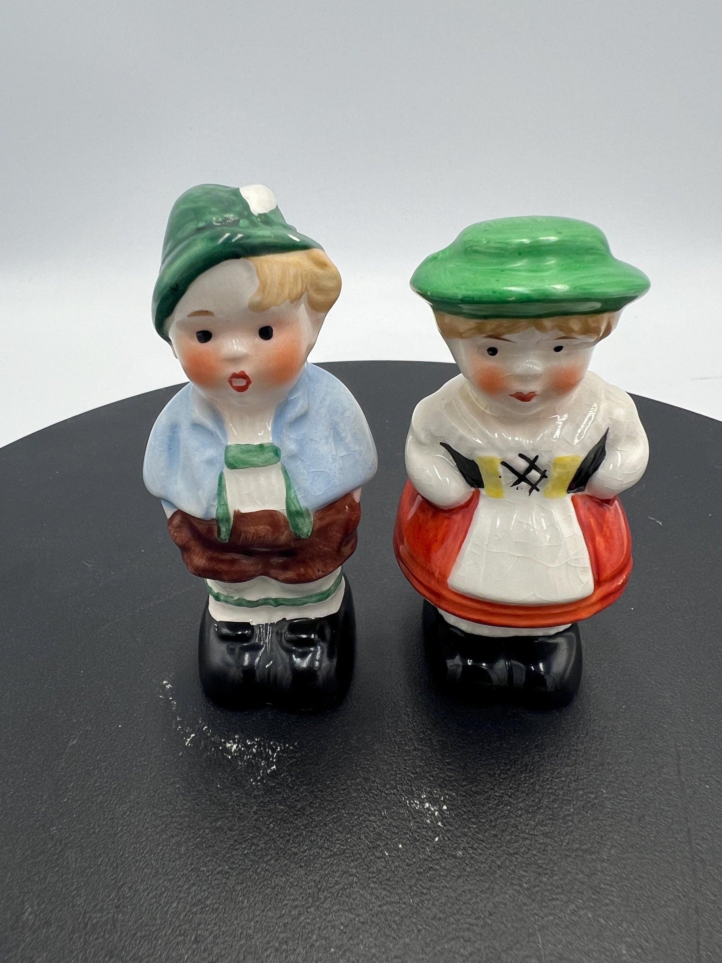 Vintage Hummel Statues - Goebel Boy and Girl in Bavarian Clothing Lederhosen and Dirndl - Goebel Hummel