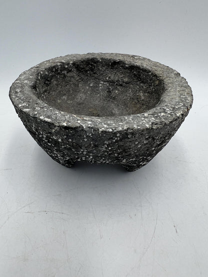 VINTAGE Mexican Stone Mortar Molcajete Tejolote Black Lava Guacamole Salsa Grinder Vintage Kitchen Traditional Mexico Folk Tool
