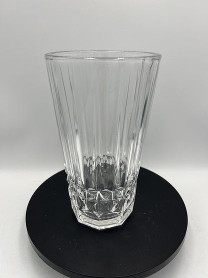 Val St Lambert Belgium Vintage Crystal Vase Diamond Band Signed VS