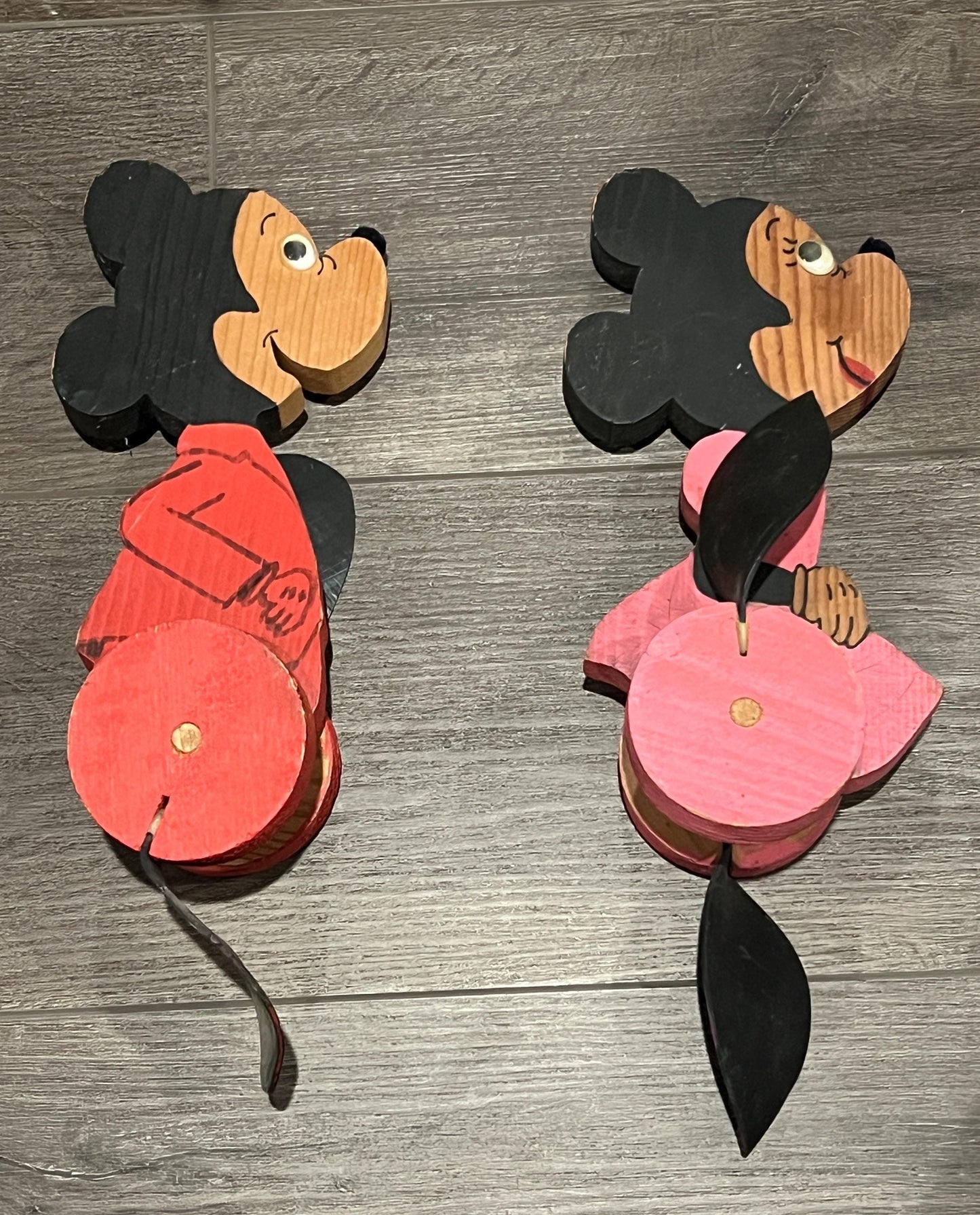 Old School Disney Mickey and Minnie Pair of Toys
