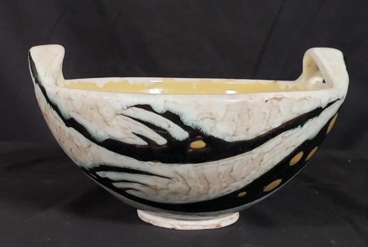 Art Pottery Bowl and Vase Signed by Artist Livia Gorka