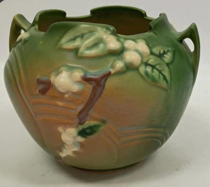 1940s Roseville Snowberry #188-5" Vase Vintage Ceramic Pottery