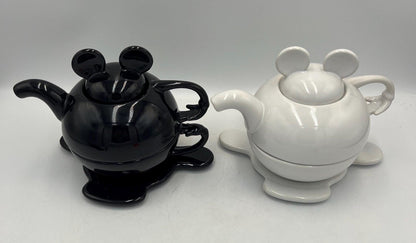 Disney Mickey Mouse "Tea for One" Stackable Set - Your choice of Black or White