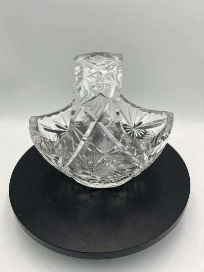 Crystal / Glassware - Heavy European Crystal Basket or Lightweight Leaf Plate