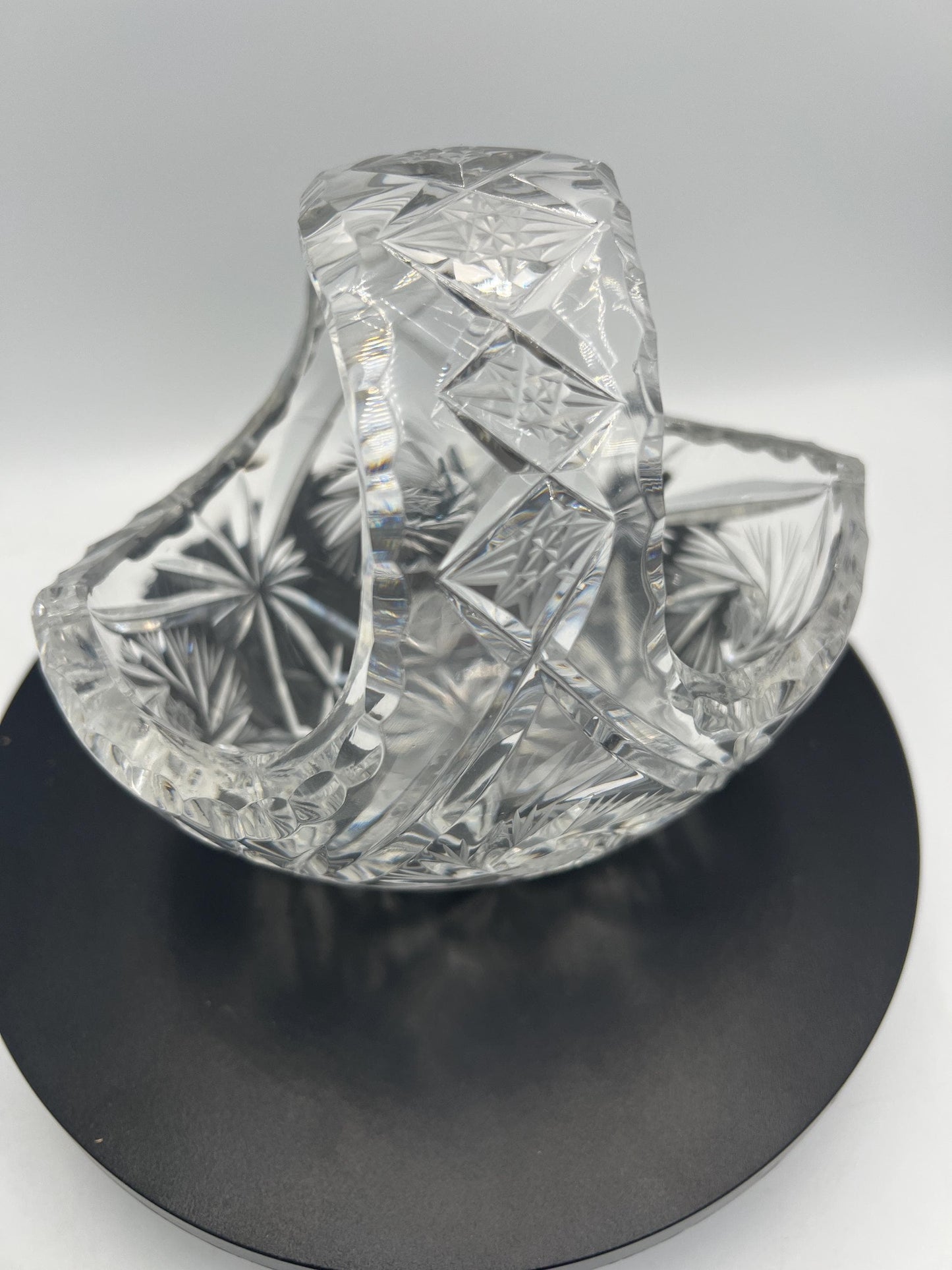 Crystal / Glassware - Heavy European Crystal Basket or Lightweight Leaf Plate